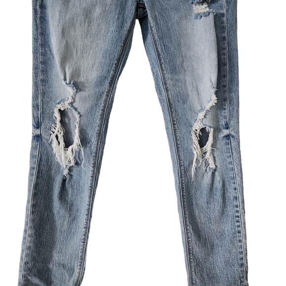 Eunina Frankie Mid Rise Girlfriend Distressed Relaxed Fit Medium Wash Size 3 - Picture 3 of 9